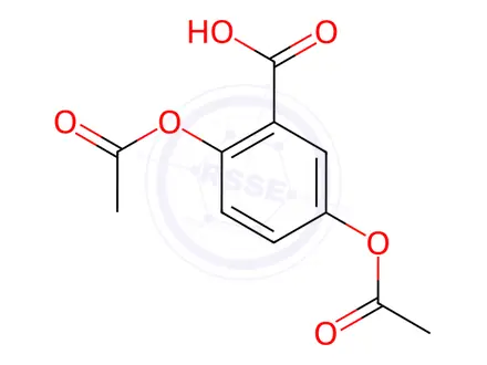 Chemical structure of Benzoic acid,2,5-bis(acetyloxy)-