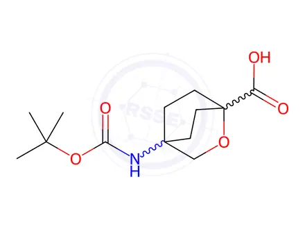 Chemical structure of 4-((tert-Butoxycarbonyl)amino)-2-oxabicyclo[2.2.2]octane-1-carboxylic acid