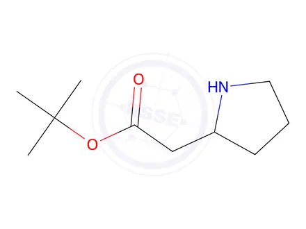 Chemical structure of tert-butyl 2-(pyrrolidin-2-yl)acetate