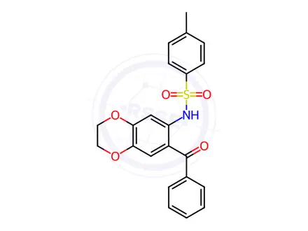Chemical structure of N-(7-benzoyl-2,3-dihydrobenzo[b][1,4]dioxin-6-yl)-4-methylbenzenesulfonamide