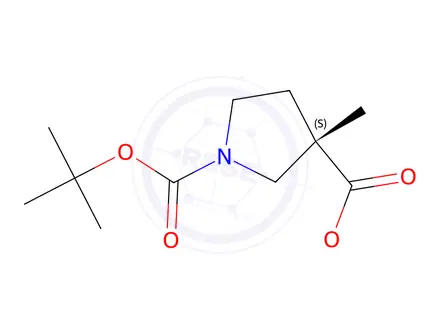 Chemical structure of 1-(tert-butyl) 3-methyl (S)-3-methylpyrrolidine-1,3-dicarboxylate