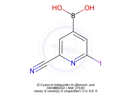 Chemical structure of (2-Cyano-6-iodopyridin-4-yl)boronic acid