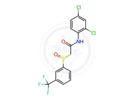 Chemical structure of N-(2,4-Dichlorophenyl)-2-[3-(trifluoromethyl)benzenesulfinyl]acetamide
