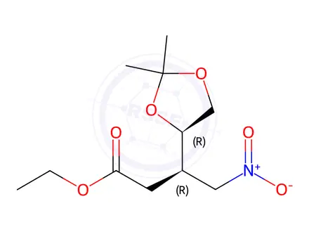 Chemical structure of (R)-Ethyl 3-((R)-2,2-dimethyl-1,3-dioxolan-4-yl)-4-nitrobutanoate