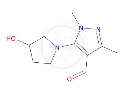 Chemical structure of 5-(3-Hydroxypyrrolidin-1-yl)-1,3-dimethyl-1h-pyrazole-4-carbaldehyde
