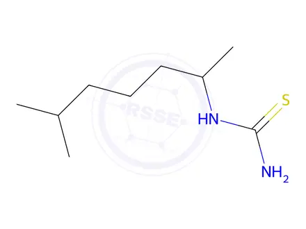 Chemical structure of (6-methylheptan-2-yl)thiourea