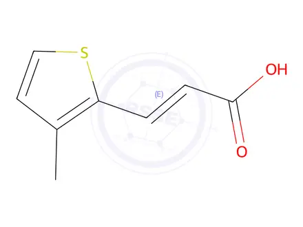 Chemical structure of (E)-3-(3-methylthiophen-2-yl)acrylic acid