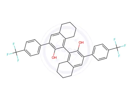 Chemical structure of (S)​-5,​5',​6,​6',​7,​7',​8,​8'-​Octahydro-​3,​3'-​bis[4-​(trifluoromethyl)​phenyl]​-[1,​1'-​binaphthalene]​-​2,​2'-​diol