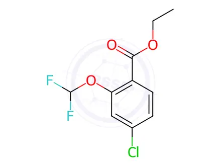 Chemical structure of Benzoic acid, 4-chloro-2-(difluoromethoxy)-, ethyl ester