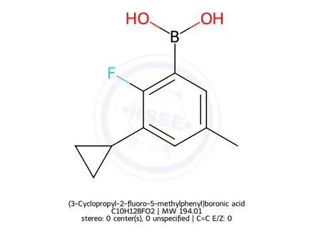 Chemical structure of (3-Cyclopropyl-2-fluoro-5-methylphenyl)boronic acid
