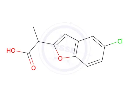 Chemical structure of 2-(5-Chlorobenzofuran-2-yl)propanoic acid