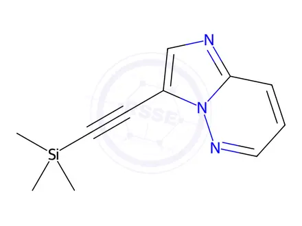 Chemical structure of 3-[(trimethylsilyl)ethynyl]imidazo[1,2-b]pyridazine
