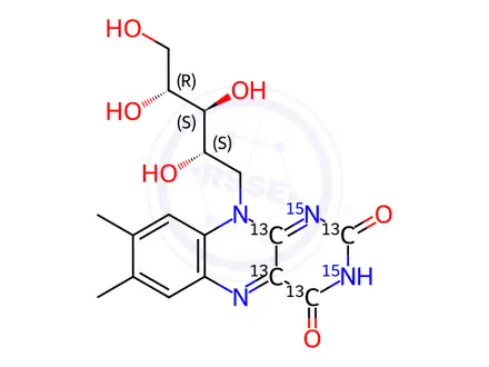Chemical structure of Vitamin B2-[13C4,15N2]