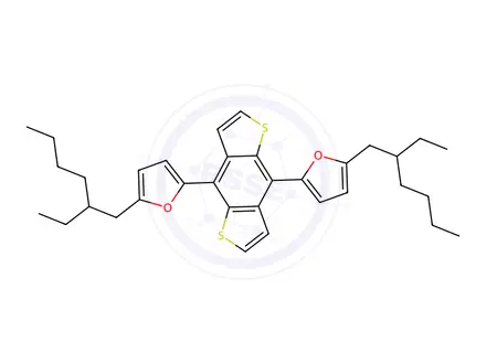 Chemical structure of 4,8-Bis(5-(2-ethylhexyl)furan-2-yl)benzo[1,2-b:4,5-b']dithiophene