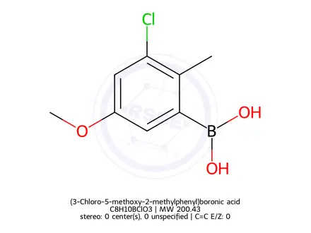Chemical structure of (3-Chloro-5-methoxy-2-methylphenyl)boronic acid