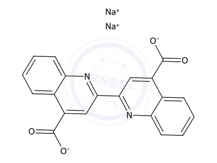 Chemical structure of 2,2 inverted exclamation marka-Biquinoline-4,4 inverted exclamation marka-dicarboxylic acid disodium salt; 4,4 inverted exclamation marka-Dicarboxy-2,2 inverted exclamation marka-b