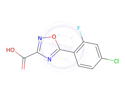 Chemical structure of 5-(4-Chloro-2-fluorophenyl)-1,2,4-oxadiazole-3-carboxylic acid