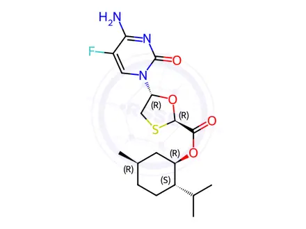 Chemical structure of (2R,5R) Emtricitabine Menthyl Ester