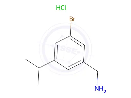 Chemical structure of (3-Bromo-5-isopropylphenyl)methanamine hydrochloride