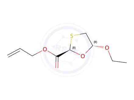 Chemical structure of 1,3-Oxathiolane-2-carboxylicacid,5-ethoxy-,2-propenylester,trans-(9CI)