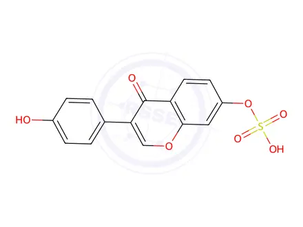 Chemical structure of 3-(4-Hydroxyphenyl)-4-oxo-4H-chromen-7-yl hydrogen sulfate