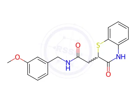 Chemical structure of N-(3-methoxybenzyl)-2-(3-oxo-3,4-dihydro-2H-benzo[b][1,4]thiazin-2-yl)acetamide