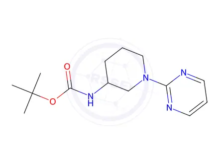 Chemical structure of Tert-Butyl (1-(Pyrimidin-2-Yl)Piperidin-3-Yl)Carbamate