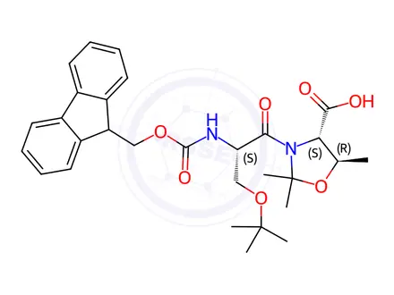 Chemical structure of Fmoc-Ser(tBu)-Thr(psi(Me,Me)pro)-OH