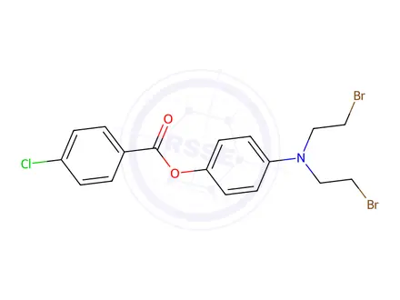 Chemical structure of [4-(bis(2-bromoethyl)amino)phenyl] 4-chlorobenzoate