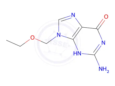 Chemical structure of 2-Amino-9-(ethoxymethyl)-1H-purin-6(9H)-one