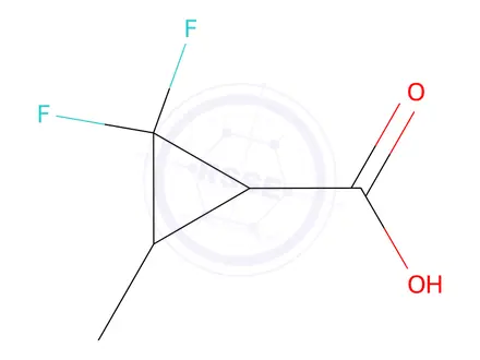 Chemical structure of 2,2-Difluoro-3-methylcyclopropane-1-carboxylic Acid