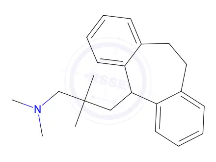 Chemical structure of 10,11-Dihydro-N,N,β,β-tetramethyl-5H-dibenzo[a,d]cycloheptene-5-(1-propanamine)