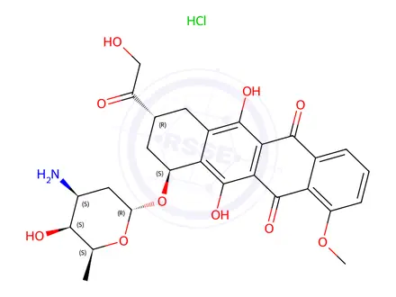 Chemical structure of 9-Deoxydoxorubicin Hydrochloride