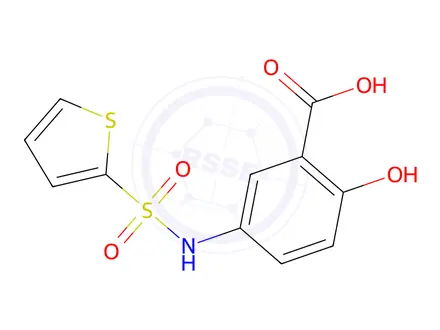 Chemical structure of 2-Hydroxy-5-(thiophene-2-sulfonamido)benzoic Acid