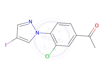 Chemical structure of 1-(3-Chloro-4-(4-iodo-1h-pyrazol-1-yl)phenyl)ethan-1-one