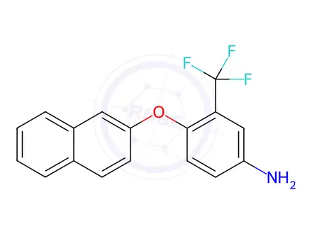 Chemical structure of 4-(2-Naphthyloxy)-3-(trifluoromethyl)aniline
