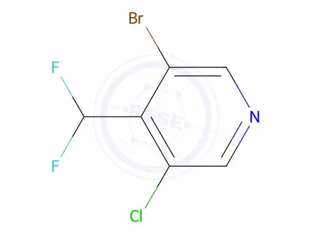 Chemical structure of 3-Bromo-5-chloro-4-(difluoromethyl)pyridine