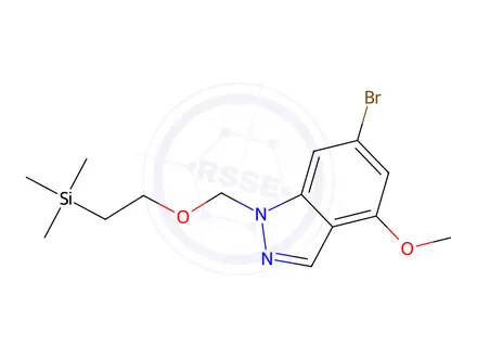 Chemical structure of 6-Bromo-4-methoxy-1-((2-(trimethylsilyl)ethoxy)methyl)-1H-indazole