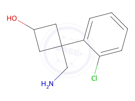 Chemical structure of 3-(Aminomethyl)-3-(2-chlorophenyl)cyclobutan-1-ol