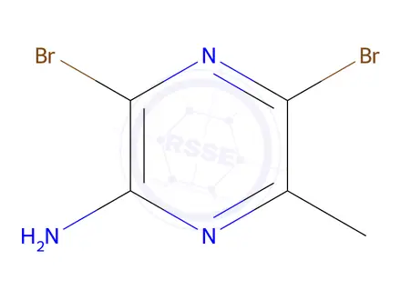 Chemical structure of 2-Amino-3,5-Dibromo-6-Methylpyrazine