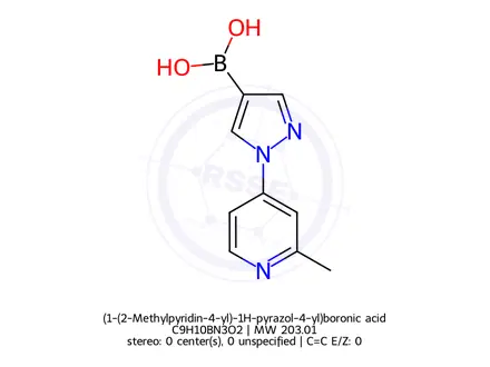 Chemical structure of (1-(2-Methylpyridin-4-yl)-1H-pyrazol-4-yl)boronic acid
