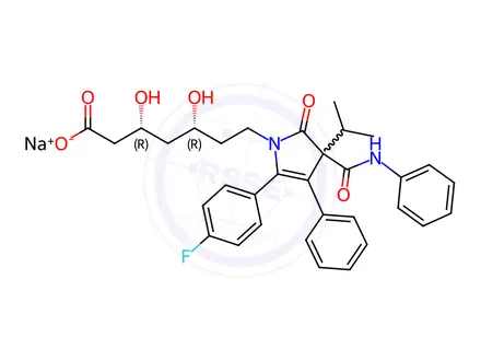 Chemical structure of Atorvastatin lactam sodium salt