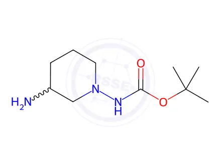 Chemical structure of Carbamic acid, (3-amino-1-piperidinyl)-, 1,1-dimethylethyl ester (9CI)