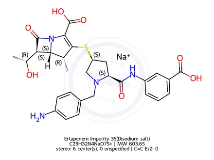 Chemical structure of Ertapenem Impurity 35(Disodium salt)