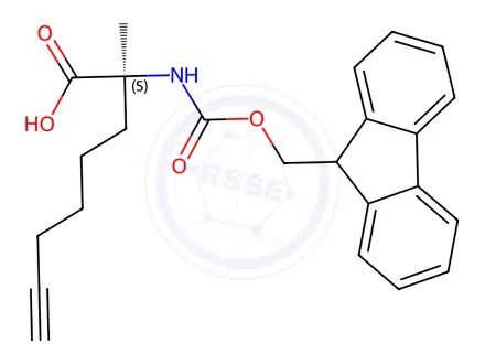 Chemical structure of 7-Octynoic acid, 2-[[(9H-fluoren-9-ylmethoxy)carbonyl]amino]-2-methyl-, (2S)-