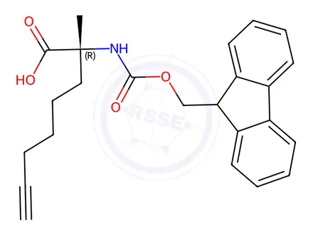 Chemical structure of 7-Octynoic acid, 2-[[(9H-fluoren-9-ylmethoxy)carbonyl]amino]-2-methyl-, (2R)-