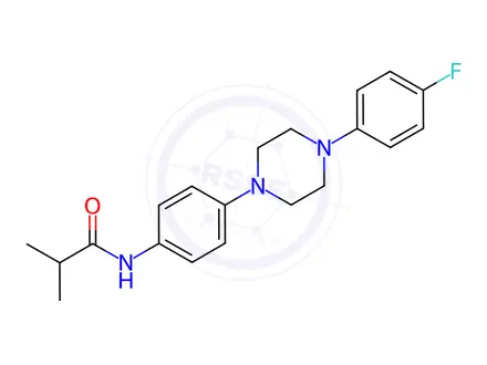 Chemical structure of N-{4-[4-(4-fluorophenyl)piperazin-1-yl]phenyl}-2-methylpropanamide