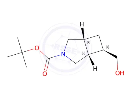 Chemical structure of tert-Butyl (1R,5R,6R)-6-(hydroxymethyl)-3-azabicyclo[3.2.0]heptane-3-carboxylate