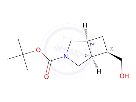Chemical structure of tert-Butyl (1S,5S,6R)-6-(hydroxymethyl)-3-azabicyclo[3.2.0]heptane-3-carboxylate