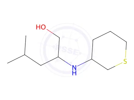Chemical structure of 4-Methyl-2-((tetrahydro-2h-thiopyran-3-yl)amino)pentan-1-ol